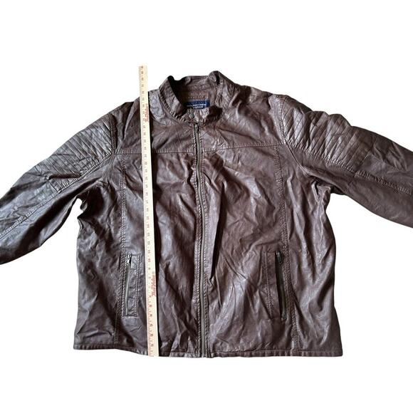 RoundTree and Yorke Brown Faux Leather Bomber Jacket 4XT Women’s Coat Preloved - Picture 4 of 9